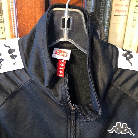 Kappa Men's Black Windbreaker with White Accents - Picture 2 of 5